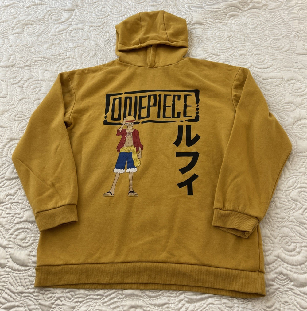 One Piece Hoodie Pullover Youth Kids Size L Large (14-15yrs) Yellow
